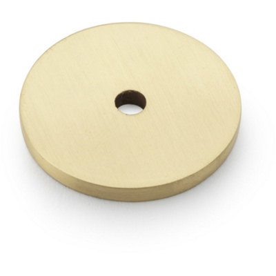 Loops Round Kitchen Door Knob BackplateSatin Brass 30mm Diameter Circular Plate from B&Q