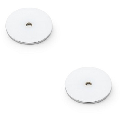 Loops 2 PackRound Kitchen Door Knob BackplatePolished Chrome 35mm Diameter Circular Plate from B&Q