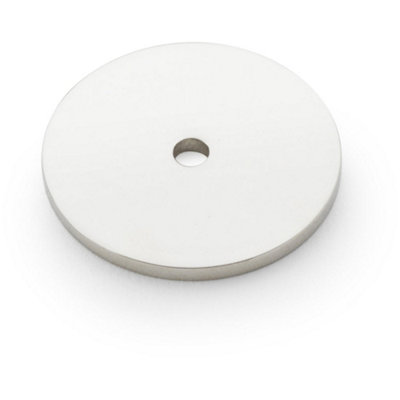 Loops Round Kitchen Door Knob BackplatePolished Nickel 35mm Diameter Circular Plate from B&Q