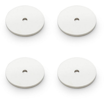 Loops 4 PackRound Kitchen Door Knob BackplatePolished Nickel 35mm Diameter Circular Plate from B&Q