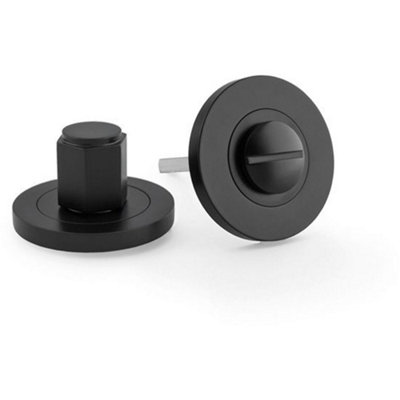 B&Q -  Industrial Hex Thumbturn & Release LockMatt BlackBathroom Door Wc