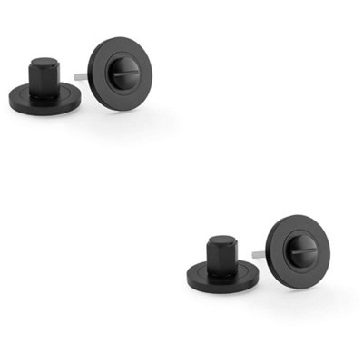 B&Q -  2 PackIndustrial Hex Thumbturn & Release LockMatt BlackBathroom Door Wc