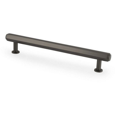 Loops Industrial Hex T Bar Pull HandleDark Bronze 160mm Centres Kitchen Cabinet from B&Q