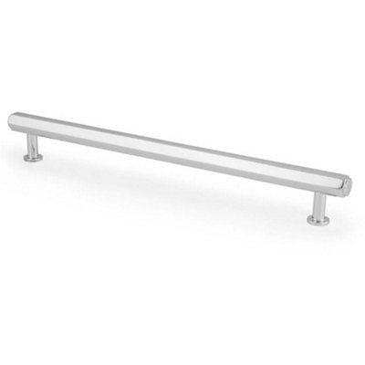 Loops Industrial Hex T Bar Pull HandlePolished Chrome 224mm Centres Kitchen Cabinet from B&Q