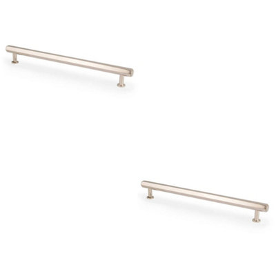 Loops 2 PackIndustrial Hex T Bar Pull HandlePolished Nickel 224mm Centres Kitchen Cabinet from B&Q