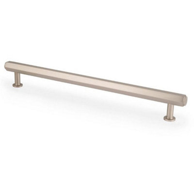 Loops Industrial Hex T Bar Pull HandleSatin Nickel 224mm Centres Kitchen Cabinet from B&Q
