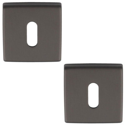Loops 2 PackScrewless Square Standard Profile EscutcheonAnthracite 50mm Lock Key Plate from B&Q