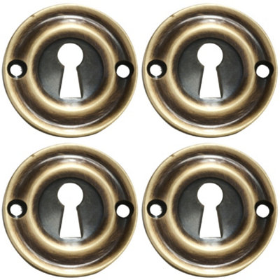 Loops 4 PackRound Standard Lock Profile EscutcheonFlorentine Bronze42mm Door Key Plate from B&Q