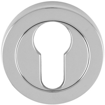 Loops Screwless Round Standard Profile Escutcheon Polished Chrome 50mm Key Door Plate from B&Q