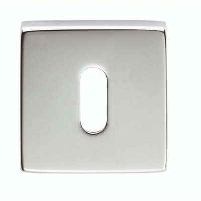 Loops Screwless Square Standard Profile Escutcheon Polished Chrome 50mm Lock Key Plate from B&Q