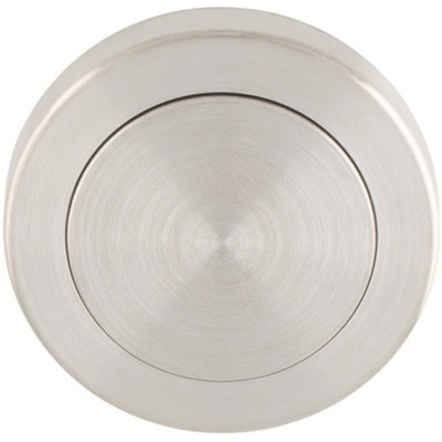 Loops Screwless Round Blank Escutcheon Cover - Satin Steel 50Mm Door Key Plate
