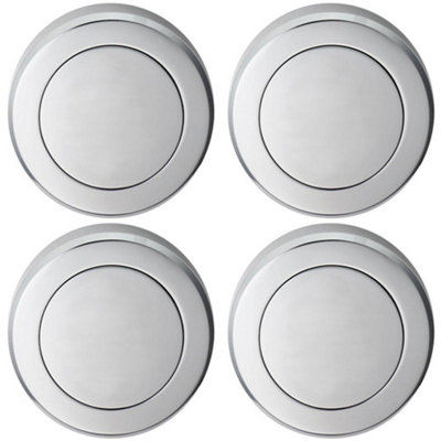 Loops 4 PackScrewless Round Blank Escutcheon CoverPolished Chrome 50mm Door Key Plate from B&Q