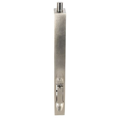 Loops Lever Action Flush Door Bolt With Flat Keep Plate 305mm X 20mm Satin Nickel from B&Q