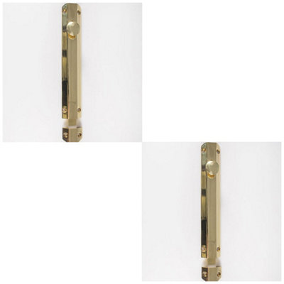 Loops 2 PackSurface Mounted Flat Sliding Door Bolt Lock 202mm X 36mm Polished Brass from B&Q