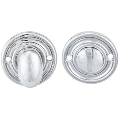 Loops Reeded Design Thumbturn Lock And Release Handle 42Mm Dia Polished Chrome