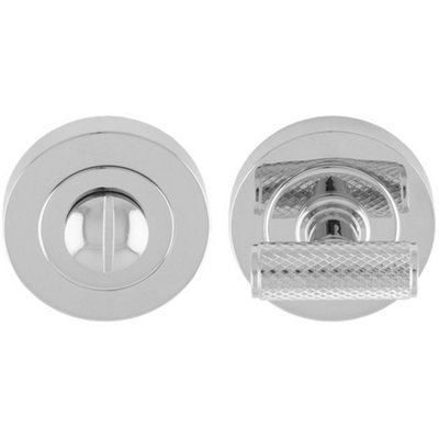B&Q -  Knurled T Bar Thumbturn & Release LockPolished ChromeBathroom Door Wc
