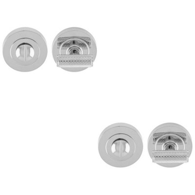 B&Q -  2 PackKnurled T Bar Thumbturn & Release LockPolished ChromeBathroom Door Wc