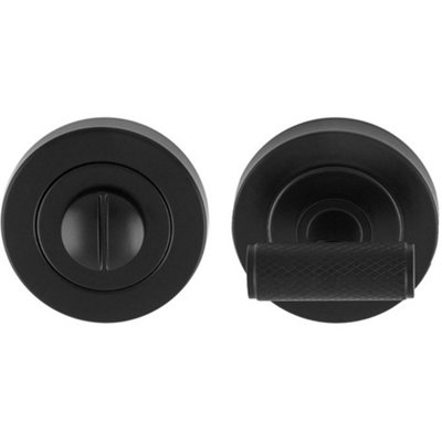 B&Q -  Knurled T Bar Thumbturn & Release LockMatt BlackBathroom Door Wc