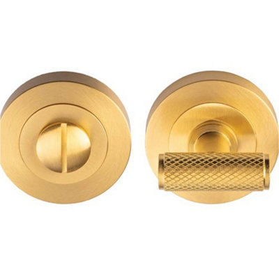 B&Q -  Knurled T Bar Thumbturn & Release LockSatin BrassBathroom Door Wc