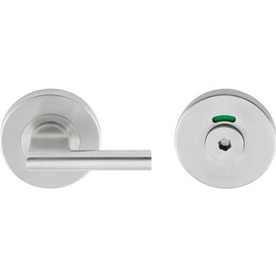 Loops Disabled Thumbturn Handle With Hex Release & Occupancy Indicator Satin Steel from B&Q