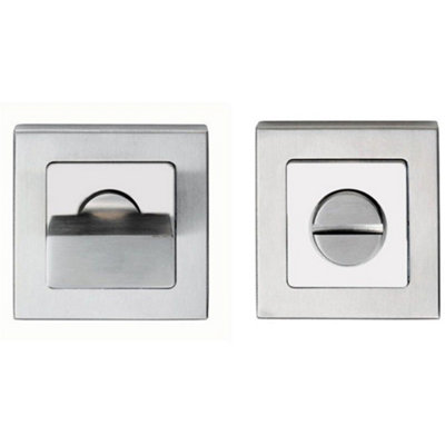 Loops Thumbturn Lock And Release Handle Concealed Fix Square Rose Bright & Satin Steel from B&Q