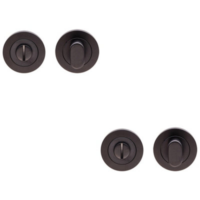 Loops 2 PackRound Thumbturn Lock And Release With Indicator Matt Black from B&Q