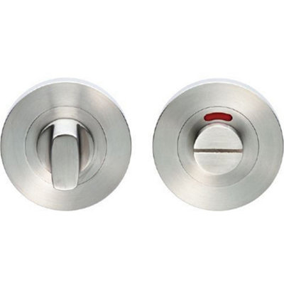 Loops Round Thumbturn Door Lock And Coin Release With Indicator Satin Stainless Steel from B&Q
