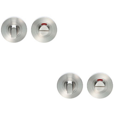 Loops 2 PackRound Thumbturn Door Lock And Coin Release With Indicator Satin Stainless Steel from B&Q