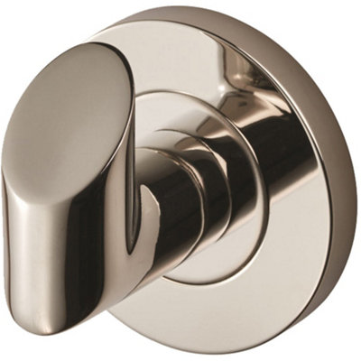 B&Q -  Single Bathroom Robe Hook On Concealed Fix Rose 44.5mm Proj Bright Steel