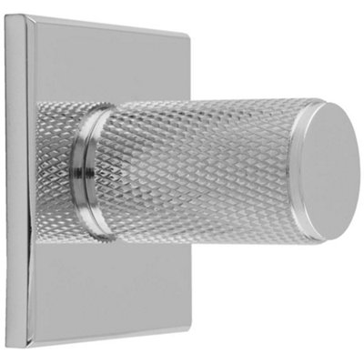 Loops Knurled Cylinder Cabinet Door Knob & Matching Backplate Polished Chrome 40X40mm from B&Q
