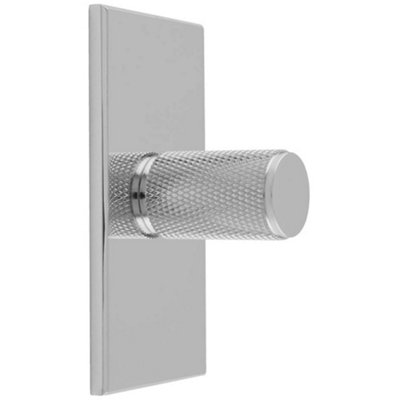 Loops Knurled Cylinder Cabinet Door Knob & Matching Backplate Polished Chrome 76X40mm from B&Q
