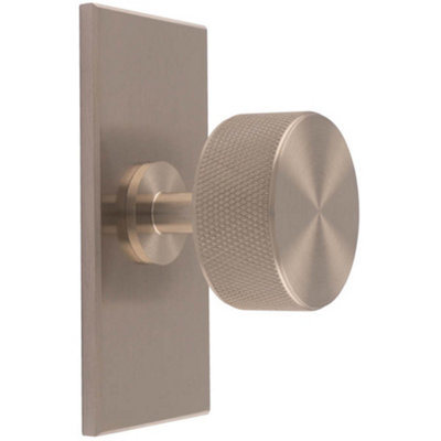 Loops Knurled Radio Cabinet Door Knob & Matching BackplateSatin Nickel 76 X 40mm from B&Q