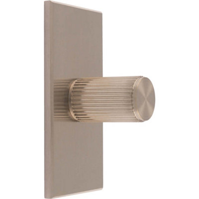 Loops Reeded Cylinder Cabinet Door Knob & Matching BackplateSatin Nickel 76 X 40mm from B&Q