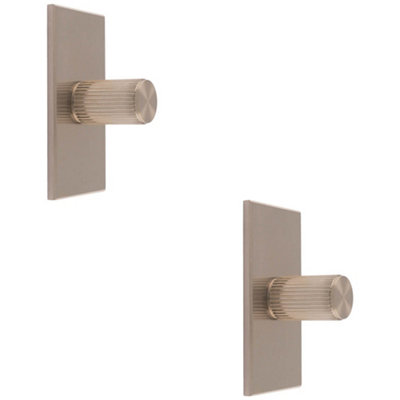 Loops 2 PackReeded Cylinder Cabinet Door Knob & Matching BackplateSatin Nickel 76 X 40mm from B&Q