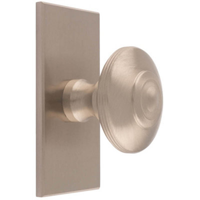 Loops 42mm Round Cabinet Door Knob & 76X40mm Matching BackplateSatin Nickel Handle