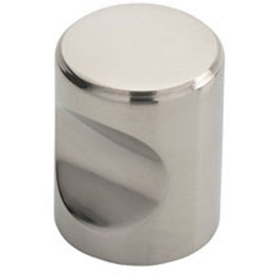 B&Q -  Cylindrical Cupboard Door Knob 16mm Diameter Polished Stainless Steel Handle