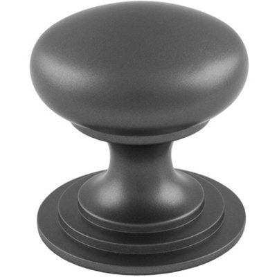 B&Q -  Victorian Tiered Door Knob38mm Anthracite Grey Cabinet Pull Handle Round Rose