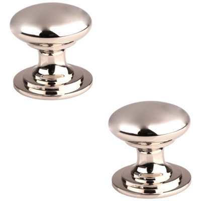 B&Q -  2 PackVictorian Tiered Door Knob42mm Polished Nickel Cabinet Pull Handle Round Rose