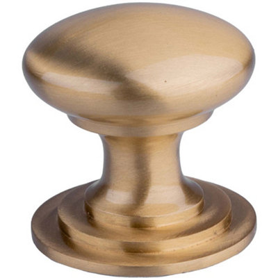 B&Q -  Victorian Tiered Door Knob42mm Satin Brass Cabinet Pull Handle Round Rose