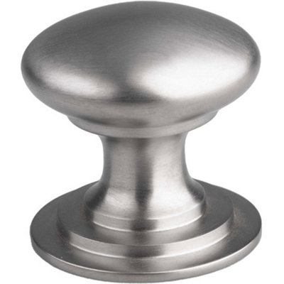 B&Q -  Victorian Tiered Door Knob42mm Satin Nickel Cabinet Pull Handle Round Rose