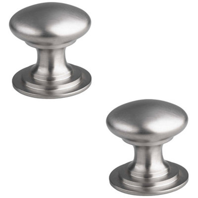 B&Q -  2 PackVictorian Tiered Door Knob42mm Satin Nickel Cabinet Pull Handle Round Rose