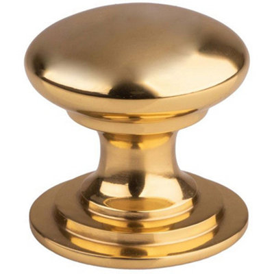 B&Q -  Victorian Tiered Door Knob50mm Polished Brass Cabinet Pull Handle Round Rose