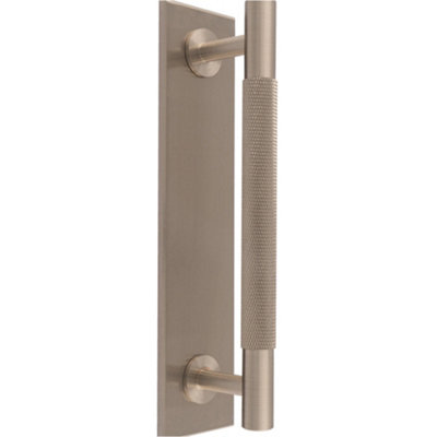 Loops Knurled Drawer Bar Pull Handle & Matching BackplateSatin Nickel 168 X 40mm from B&Q