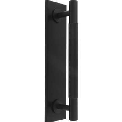 Loops Knurled Drawer Bar Pull Handle & Matching BackplateMatt Black 200 X 40mm from B&Q