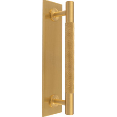 Loops Knurled Drawer Bar Pull Handle & Matching BackplateSatin Brass 200 X 40mm from B&Q