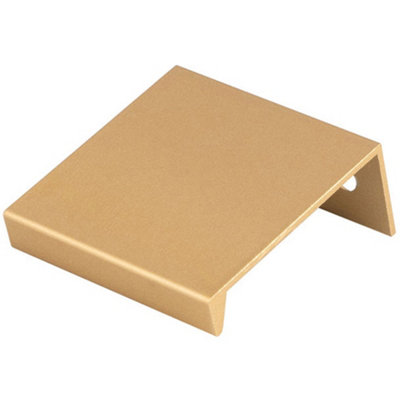 B&Q -  Square Edge Finger Pull HandleSatin Brass 40mmSlim Cupboard Drawer