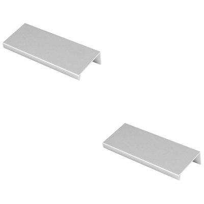 B&Q -  2 PackSquare Edge Finger Pull HandlePolished Chrome 100mmSlim Cupboard Drawer