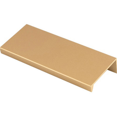 B&Q -  Square Edge Finger Pull HandleSatin Brass 100mmSlim Cupboard Drawer
