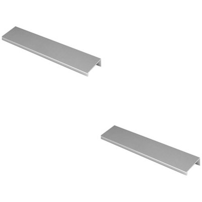 B&Q -  2 PackSquare Edge Finger Pull HandlePolished Chrome 200mmSlim Cupboard Drawer