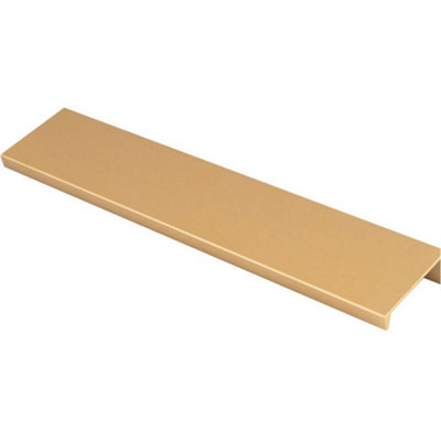 B&Q -  Square Edge Finger Pull HandleSatin Brass 200mmSlim Cupboard Drawer